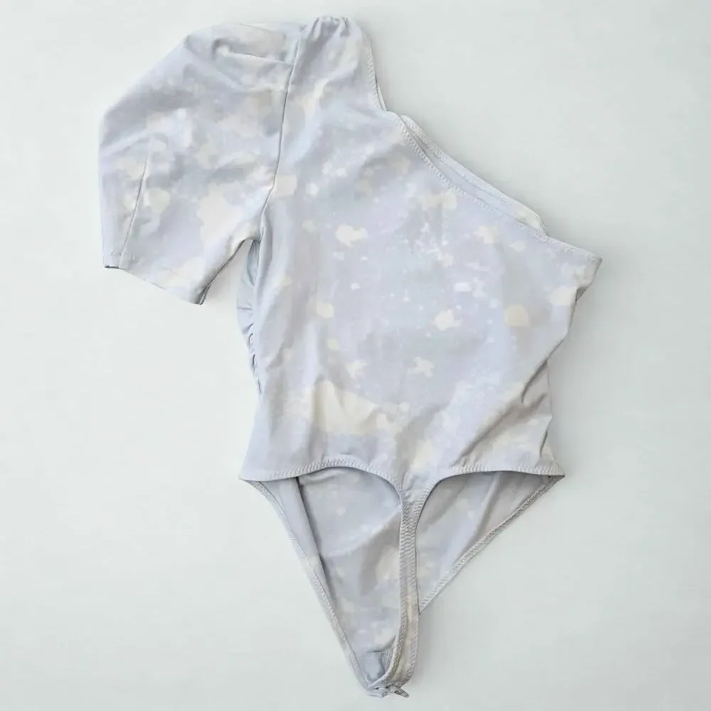 Free People Boho Casual‎ Ruched Somethin Bout You One Shoulder Bodysuit Size M